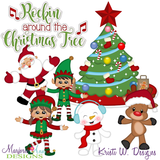 Rocking Around The Christmas Tree SVG Cutting Files + Clipart - Click Image to Close